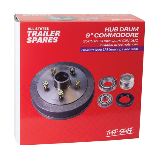 ASTSS 9" Commodore Type 5x120mm Hub Drum to Suit Mechanical/Hydraulic Brake and LM Bearings - R1903A (Bulky Item - Freight Applies)