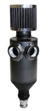 SAAS 500mL Capacity Baffled Oil Catch Can with Dual -12AN Ports - Black Aluminium Finish - ST2004
