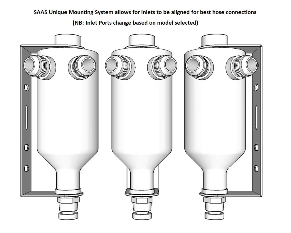 SAAS 500mL Capacity Baffled Oil Catch Can with Dual -12AN Ports - Black Aluminium Finish - ST2004