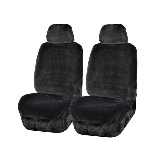 MyCar Universal Front Seat Covers Size 30/35 - Charcoal Finesse - FAUXA3508
