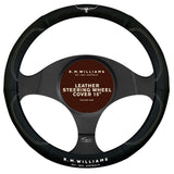 RM Williams Leather Steering Wheel Cover Black / White - SWRMWBLK - SWRMW-BLK