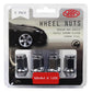 SAAS Set of 5 Wheel Nuts - 35mm Length,  Chrome, M12x1.25 Thread, Flat Head Bulge Type - 435955