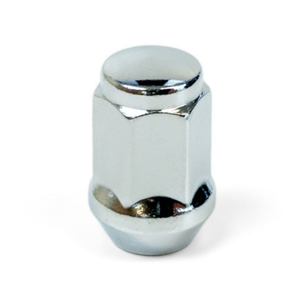 SAAS Set of 5 Wheel Nuts - 35mm Length,  Chrome, M12x1.25 Thread, Flat Head Bulge Type - 435955