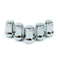 SAAS Set of 5 Wheel Nuts - 35mm Length,  Chrome, M12x1.25 Thread, Flat Head Bulge Type - 435955