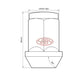 SAAS Set of 5 Wheel Nuts - 35mm Length,  Chrome, M12x1.25 Thread, Flat Head Bulge Type - 435955