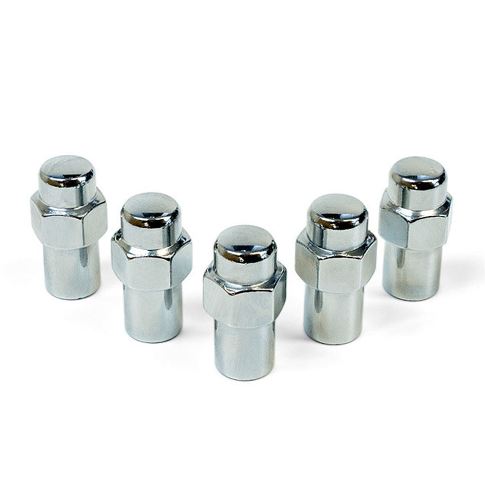 SAAS Set of 5 Wheel Nuts for Shank Type Wheels - 43mm Length, Chrome, M12x1.50 Thread - 743465
