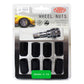 SAAS Set of 10 Small Diameter Internal Hex Wheel Nuts with Key - 33mm Length, Black, M12x1.50 Thread, Taper Seat Type - 8330610BC