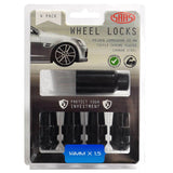 SAAS Set of 4 Splined Lock Nuts - Black, M14x1.50 Thread, Acorn Bulge Type - 924429BC