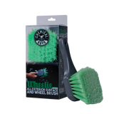 Green wheel brush with packaging displaying 'Chemical Guys' branding on a white background