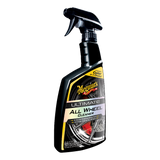 A black spray bottle of Meguiar's Ultimate All Wheel Cleaner against a white background.