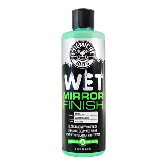Bottle of Chemical Guys Wet Mirror Finish product on a white background
