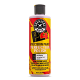 Bottle of Chemical Guys P4 Precision Paint Perfection Polish on a white background