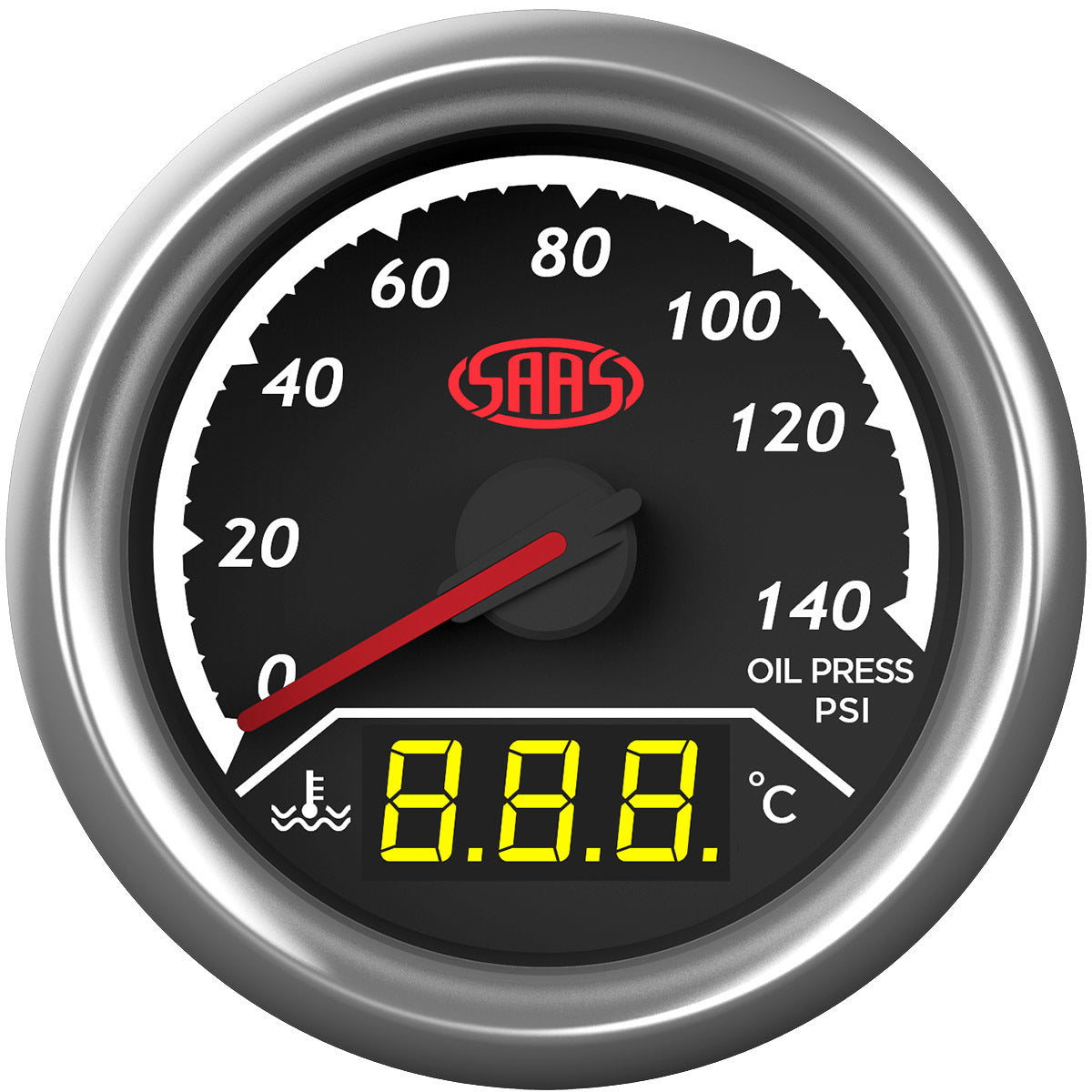 SAAS SG613020 Trax Series Dual Gauge - Oil Pressure 140 Psi/Water Temp 40¬∞-120¬∞ Analogue/Digital