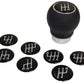 SAAS Black Round Leather Gear Knob Black - SGKRB