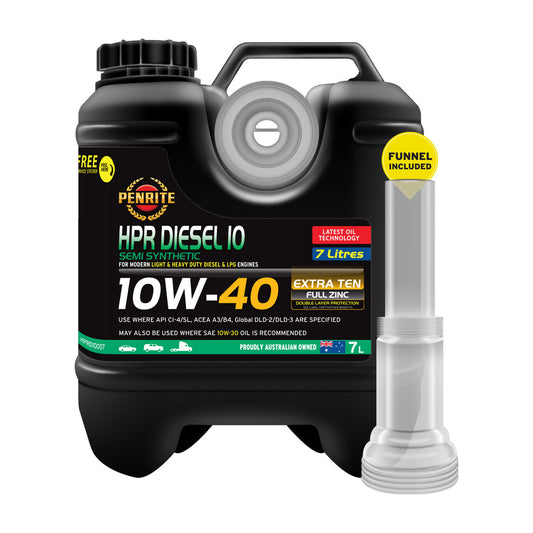 Penrite HPR Diesel 10 10W-40 Semi Synthetic CI-4, SL, A3/B4 Diesel Engine Oil - 7L - HPRD10007 (Pickup Only)