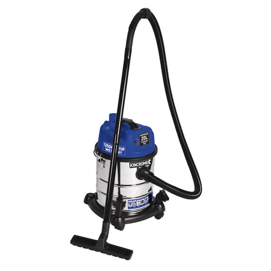 Kincrome 1250W 20 Litre Wet & Dry Garage Vacuum Cleaner - KP702 (Bulky Item - Freight Applies)