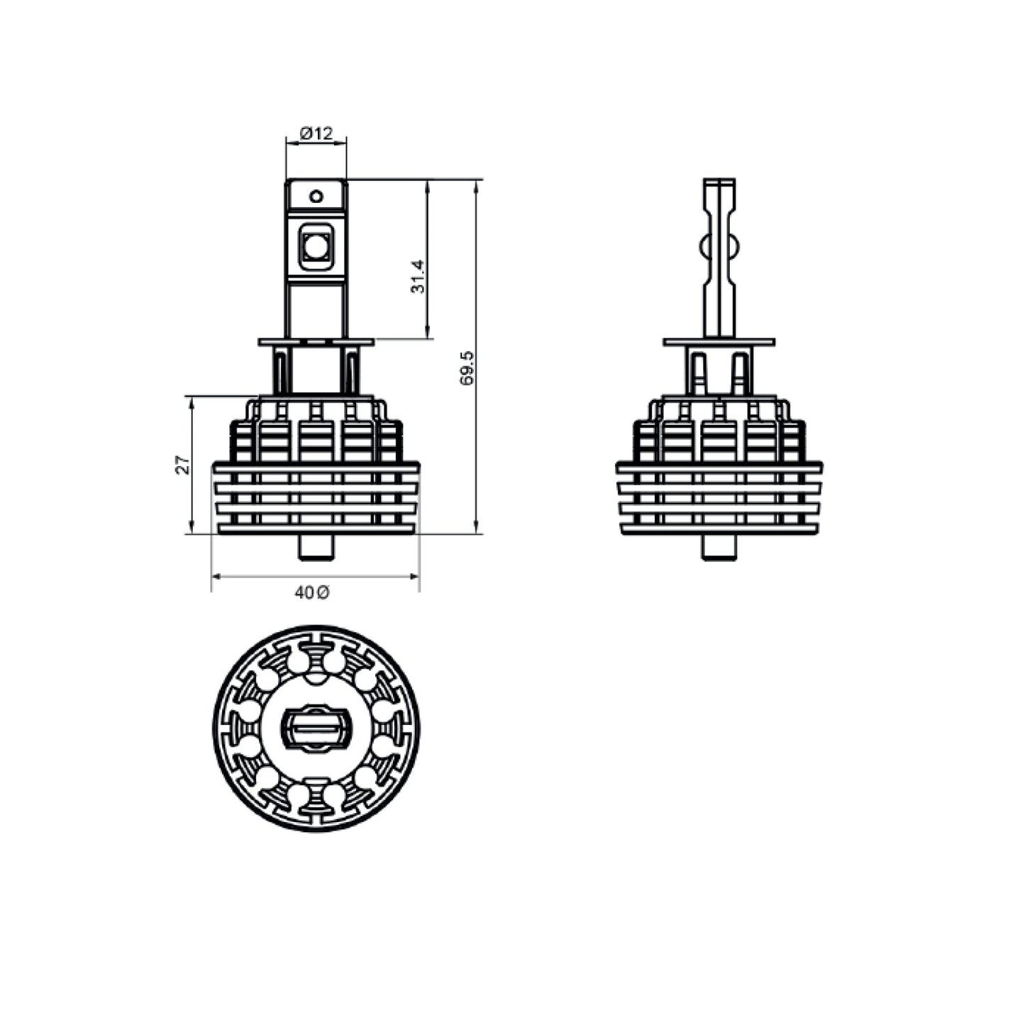 LED Autolamps H3-5000LM LED H3 Headlight Kit - Single Beam