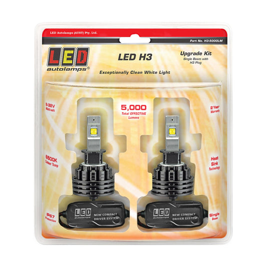 LED Autolamps H3-5000LM LED H3 Headlight Kit - Single Beam