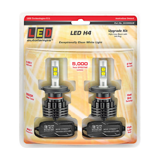 LED Autolamps H4-5000LM LED H4 Headlight Kit - High/Low Beam