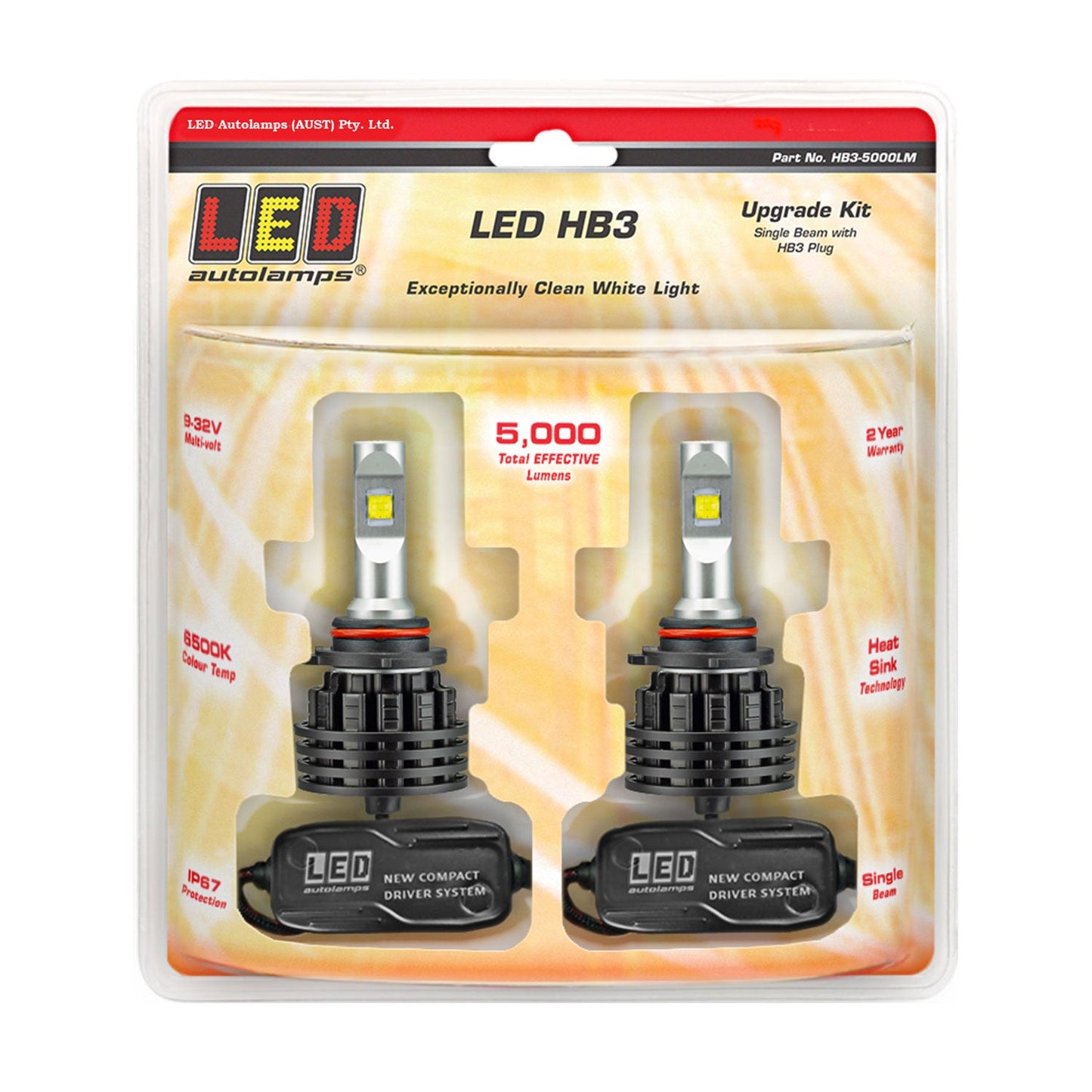 LED Autolamps HB3-5000LM LED HB3 Headlight Kit - Single Beam