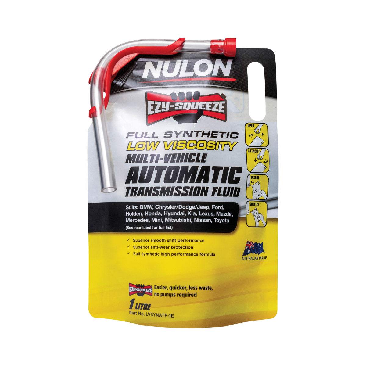 Nulon LVSYNATF-1E Full Synthetic Multi-Vehicle Automatic Transmission Fluid Low Viscosity 1L (Pickup Only)