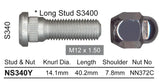 Nice Wheel Stud & Nut Set - NS340Y