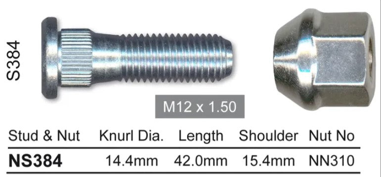 Nice Wheel Stud & Nut Set - NS384