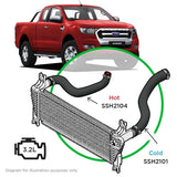 SAAS Ford Ranger/Mazda BT50 3.2L 2 Piece Silicone Intercooler Upgrade Kit 2011 - 2022 - SSH2104-KIT  (Bulky Item - Freight Applies)