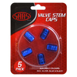 SAAS Blue Metal Valve Caps - 5 Pack - 194245