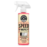 Spray bottle labeled 'Speed Wipe' by Chemical Guys on a white background