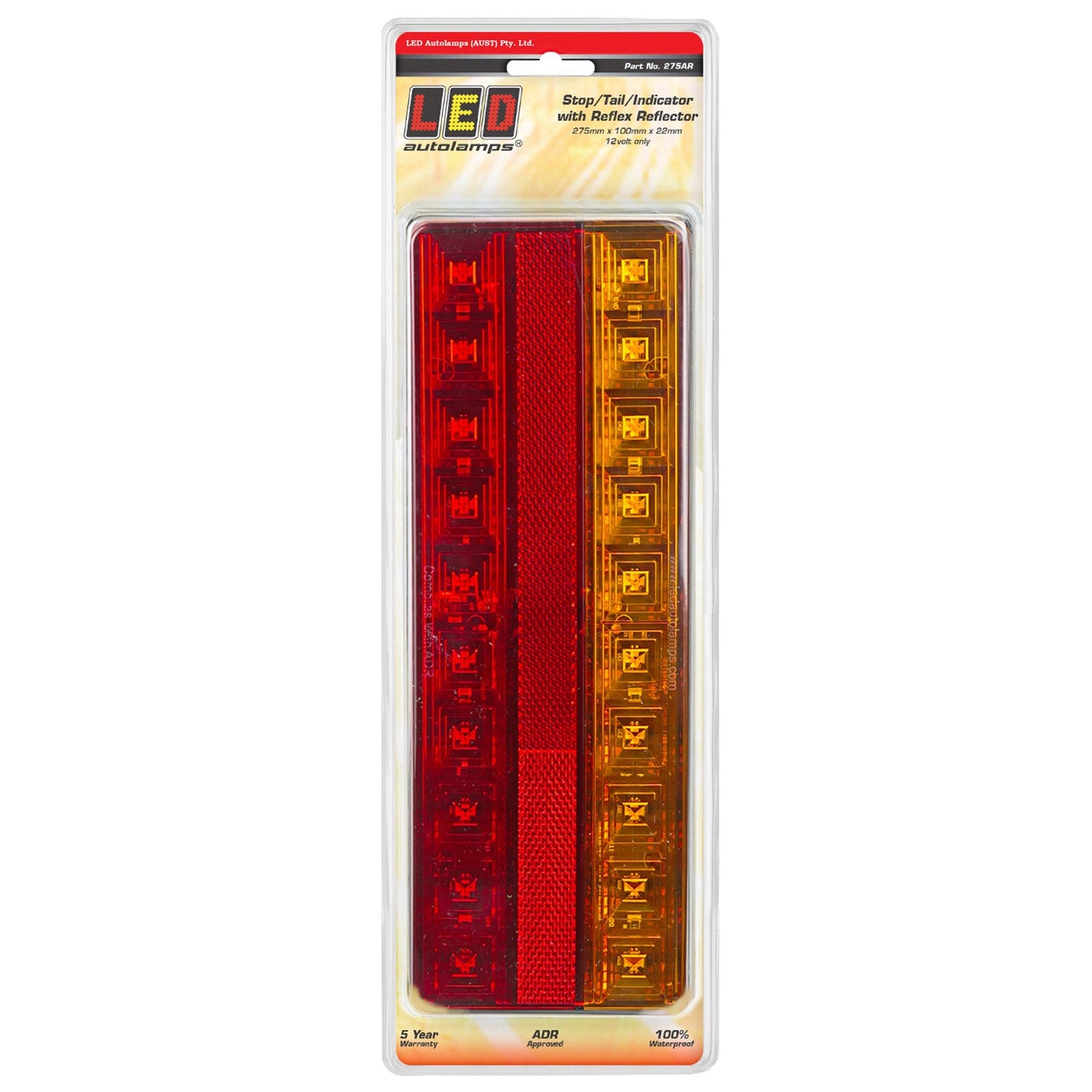 LED Autolamps 275AR Rear Combination LED Lamp with Inbuilt Reflector - Stop/Tail/Indicator