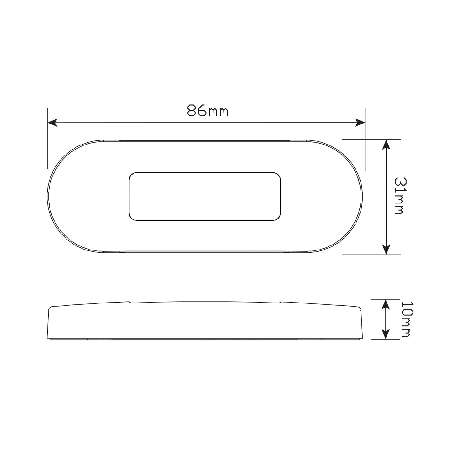 LED Autolamps 86RRM LED Rear End Outline Marker Lamp with Coloured Lens - Brushed Steel Bezel
