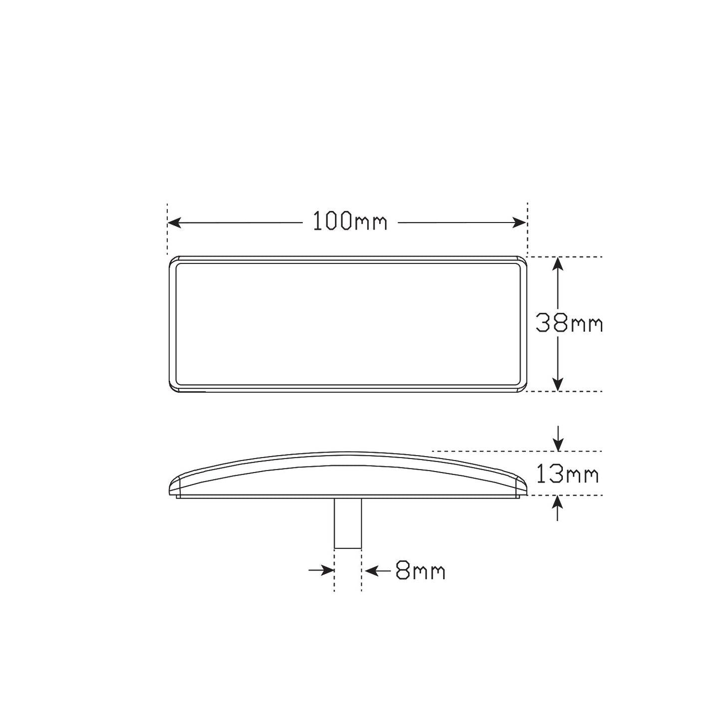 LED Autolamps EU38WMHD LED Front End Outline Marker Lamp with Inbuilt Reflector and 3M Double Sided Tape Mount