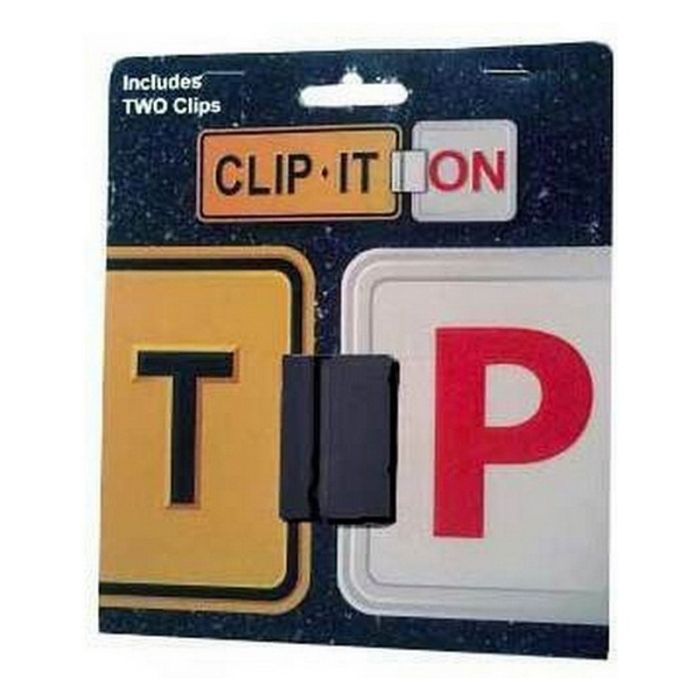 Clip It On 2x Black Clips for L & P Plates - B2C2CCB