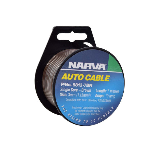 Narva 10A 3mm Brown Single Core Cable (7M) - 5813-7Bn