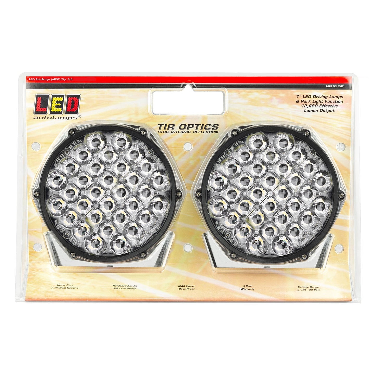 LED Autolamps TIR7 7 Inch High Powered LED Driving Light with Park Light Function