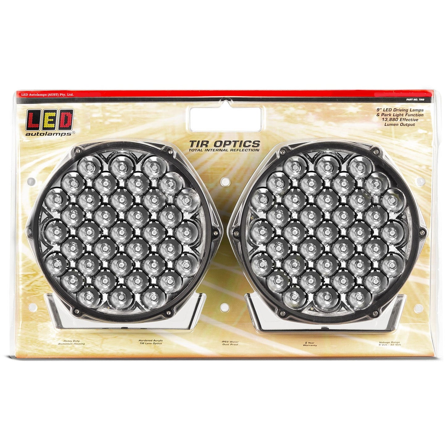 LED Autolamps TIR9 9 Inch High Powered LED Driving Light with Park Light Function (Bulky Item - Freight Applies)