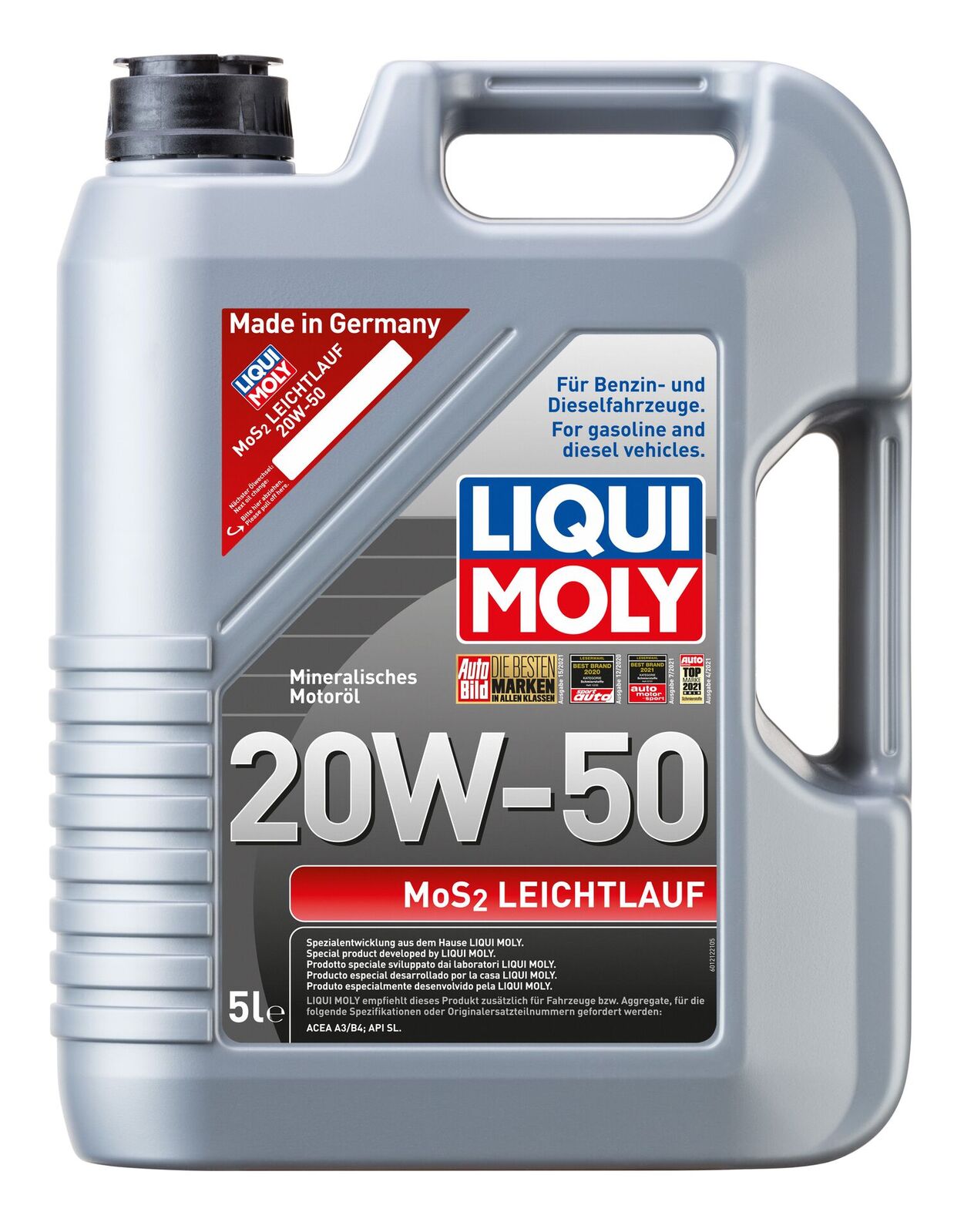 Liqui Moly MoS2 Leichtlauf 20W-50 5L - 1212 ( Pickup Only)