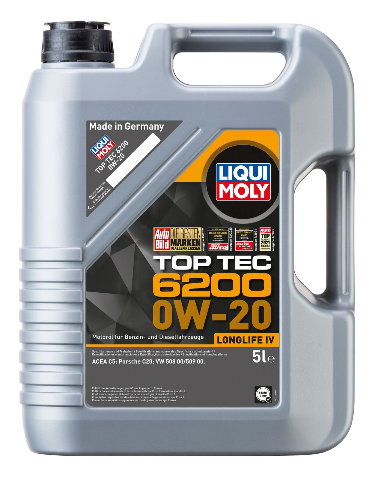 LIQUI MOLY Top Tec 6200 0W-20 5L - 20789 (Bulky Item - Freight Applies)
