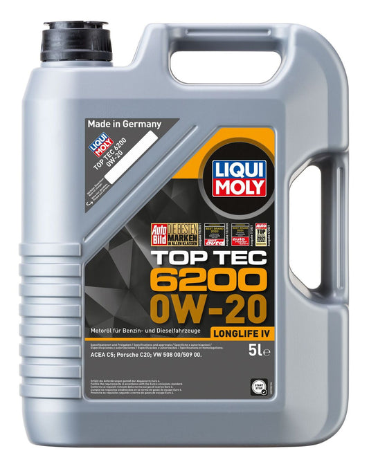 LIQUI MOLY Top Tec 6200 0W-20 5L - 20789 (Bulky Item - Freight Applies)