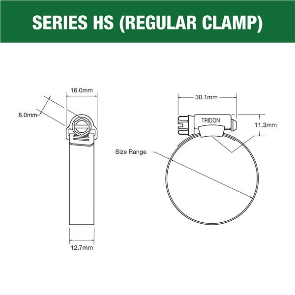 Tridon 33-57mm Screw Clamp (Single Pack) - HS028C