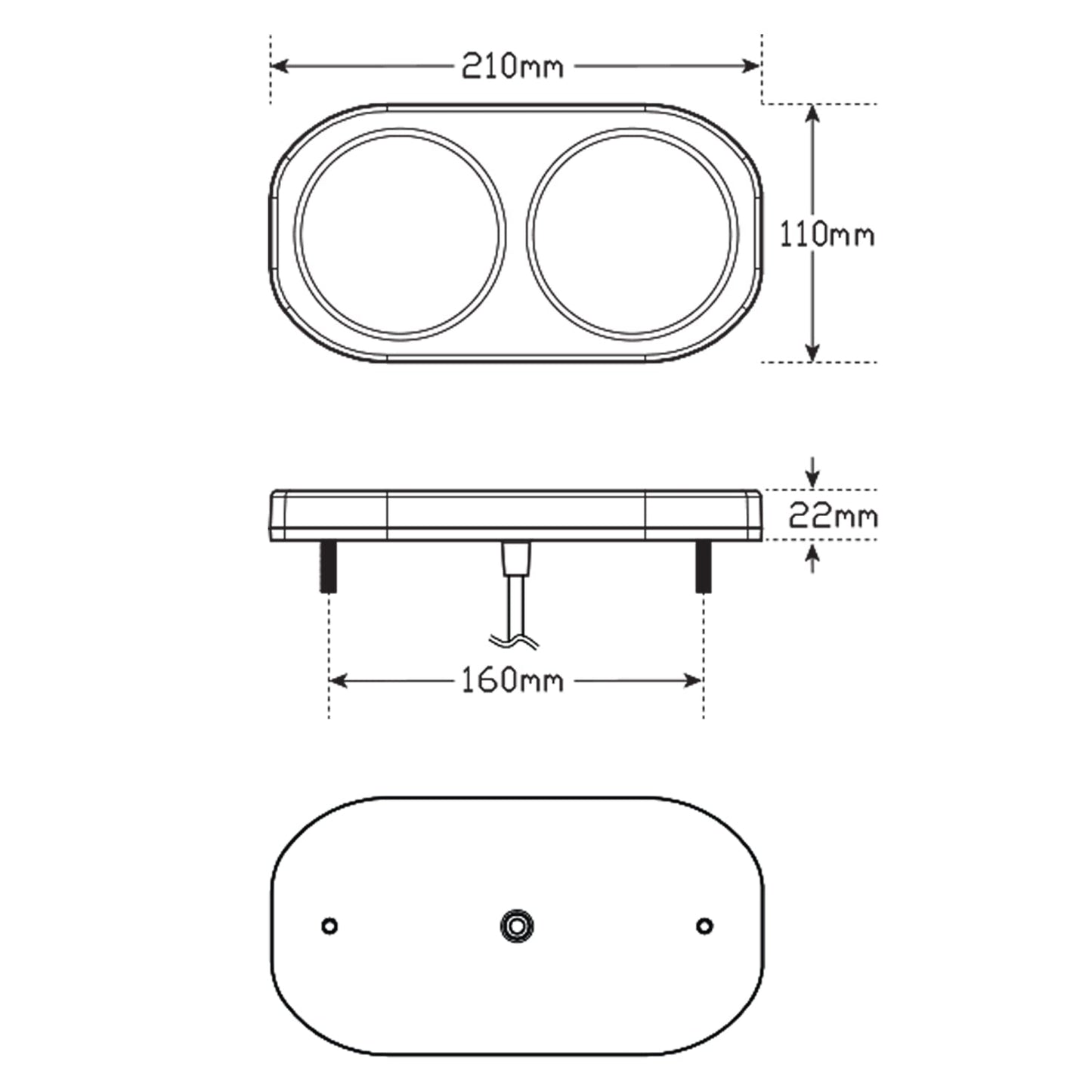 LED Autolamps 209GARLP2/8M LED Boat Trailer Lamp and 8 Metre Cable Kit - Stop/Tail/Indicator/Reflector/Licence